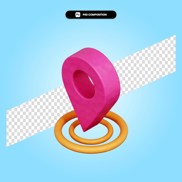 location 3d render illustration isolated