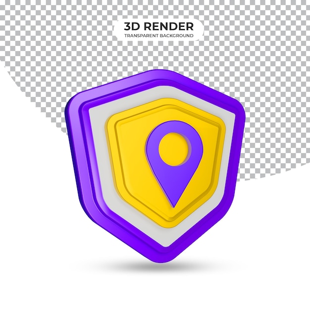 Location 3d rendering icon