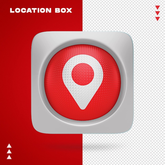 Location box in 3d renderin isolated