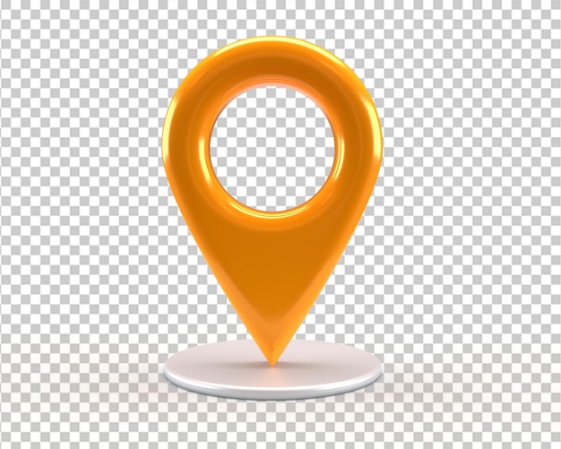 Location gold pin icon 3d map pointer
