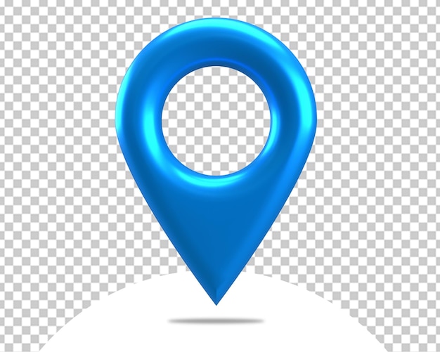 Posizione mappa pin blu rendering 3d