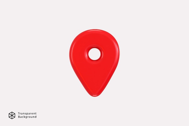 location map location pin gps pointer and marker icon 3d rendering vector illustration