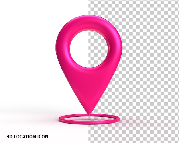 Location map pin 3d pink icon