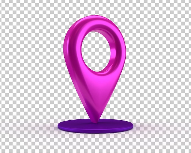 PSD location map pink pin 3d pointer mark