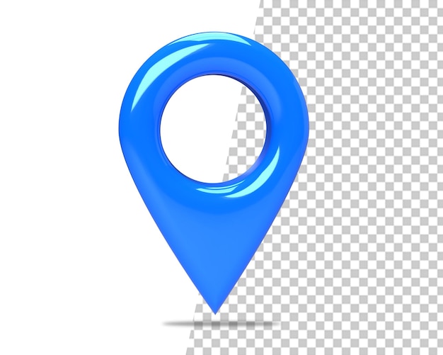 Location map point blue icon 3d pin