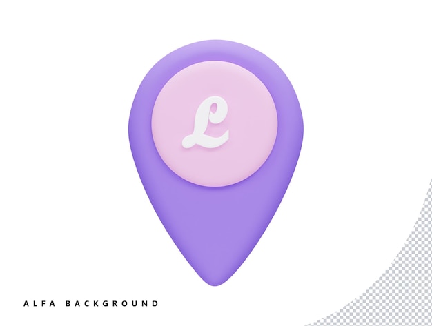 Location mark with 3d vector icon cartoon minimal style