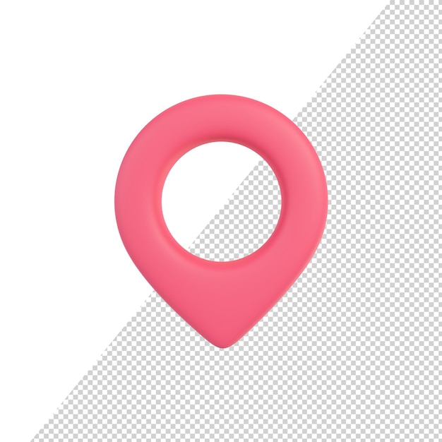 Location pin collection Red pointer icon for pin on the map to show the location3d illustration