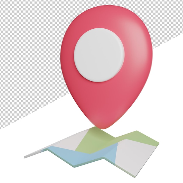 Location Pin Mark On Maps side view icon 3d rendering illustration on transparent background