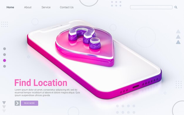 location question mark sign on mobile phone isolated white background 3d render concept web banner