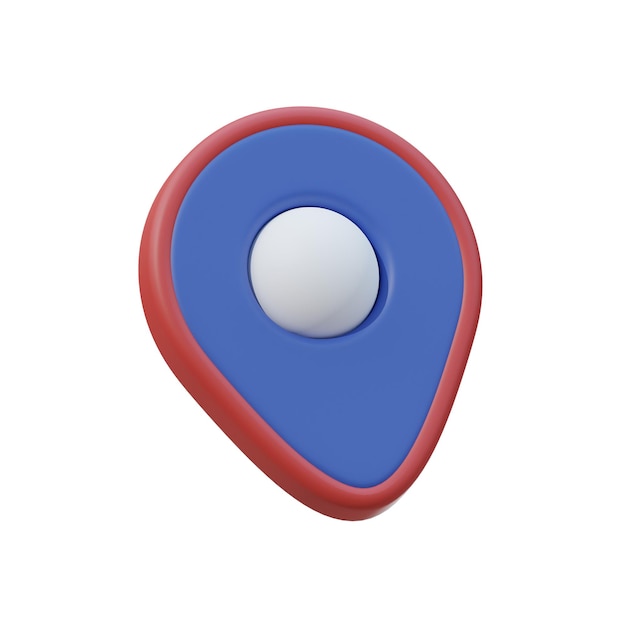 Location symbol isolated on white background Web location point pointer 3D rendering