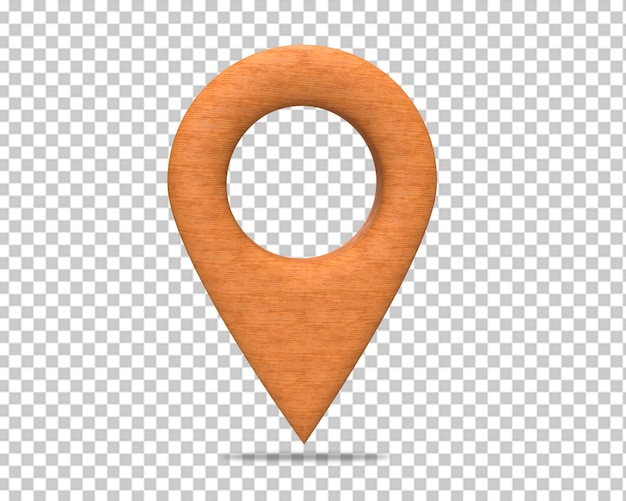 Location wood map pin 3d icon