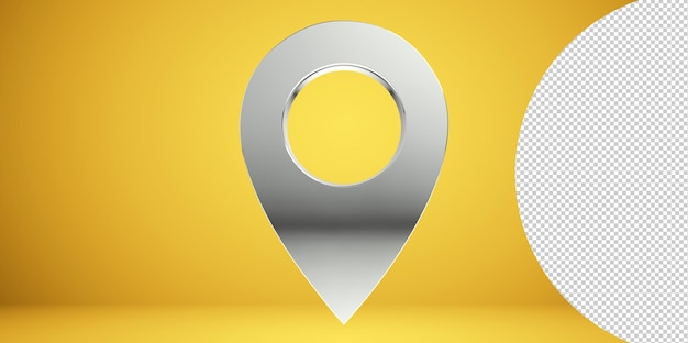 Locator mark of map and location pin or navigation icon sign on transparent background png