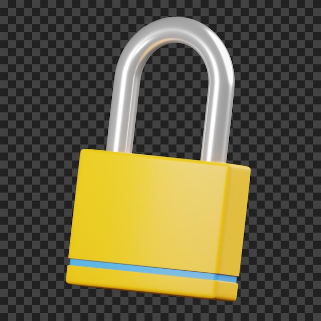 Lock 3d illustration. lock 3d icon.