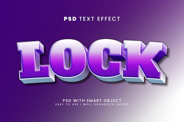 Lock editable 3d text effect with power and soft text style