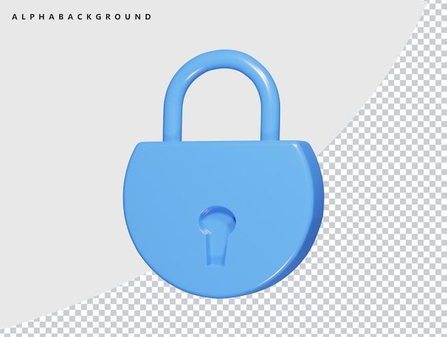 ロック アイコン 3D レンダリング イラスト