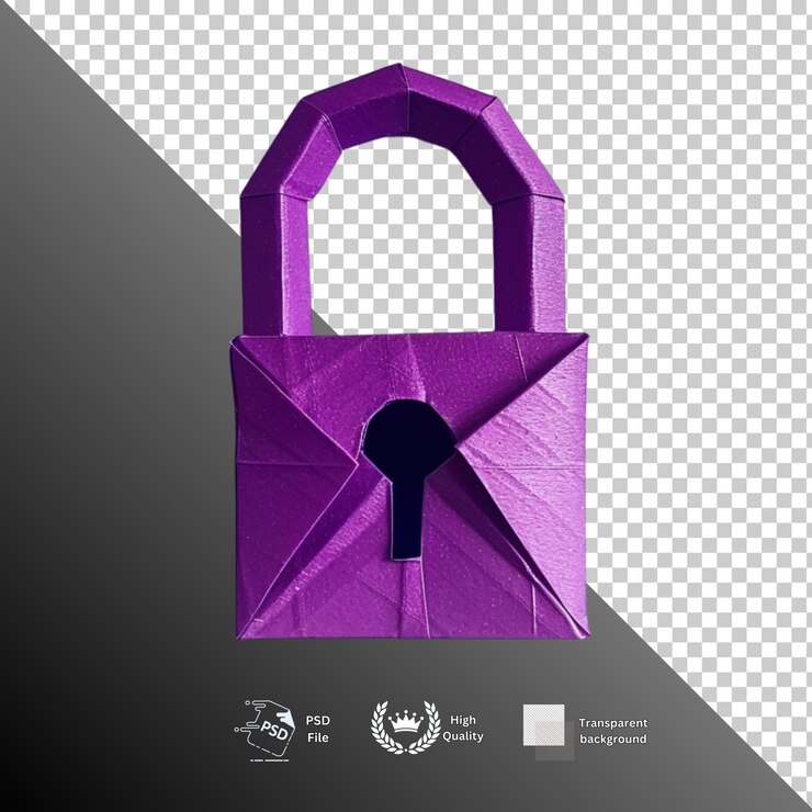 PSD lock isolated on transparent background