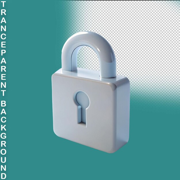 PSD lock isolated on transparent background