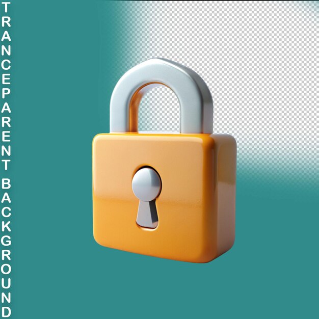 PSD lock isolated on transparent background