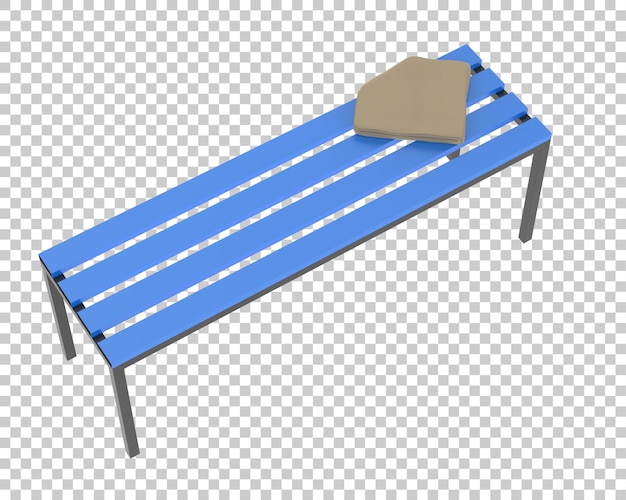 PSD locker room bench on transparent background 3d rendering illustration