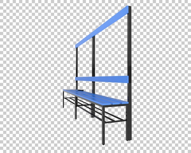 PSD locker room bench on transparent background 3d rendering illustration