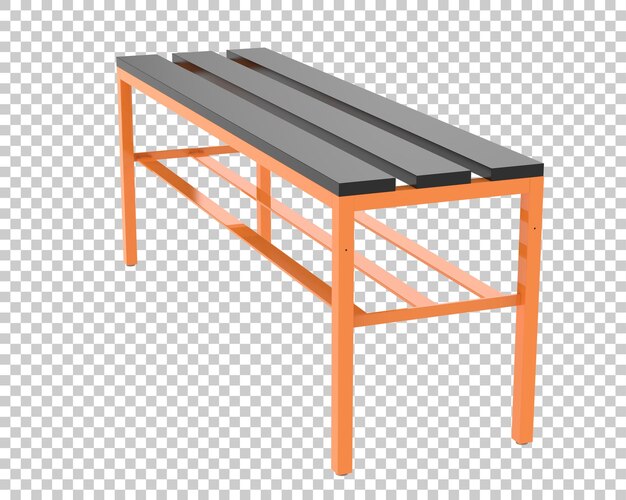 PSD locker room bench on transparent background 3d rendering illustration