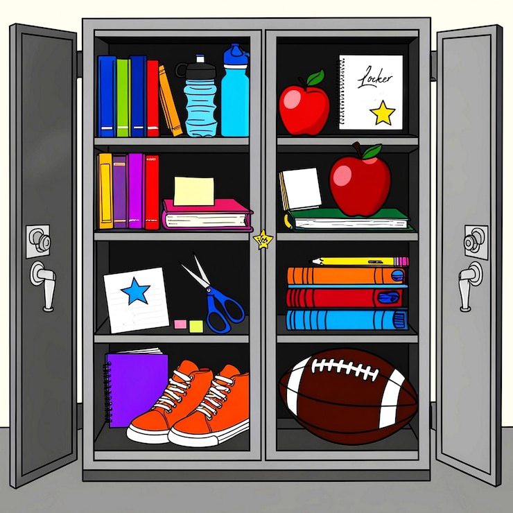 PSD a locker with a keypad ai generate