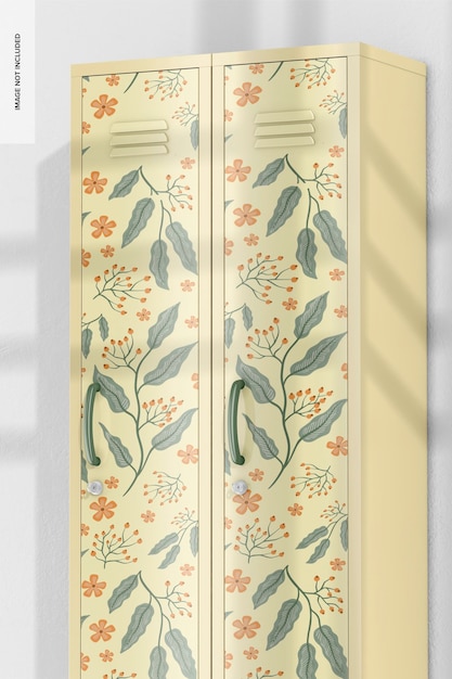 lockers mockup, close up