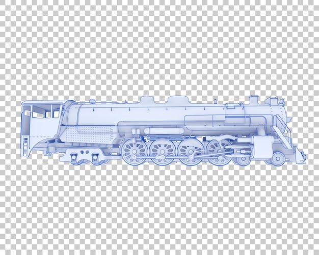 Locomotive on transparent background 3d rendering illustration