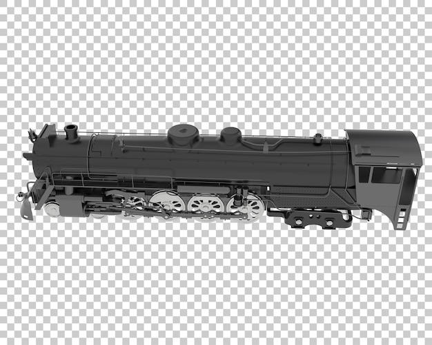 Locomotiva su sfondo trasparente 3d rendering illustrazione