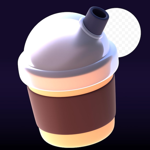 Lodowa filiżanka kawy w grafice renderowania 3D
