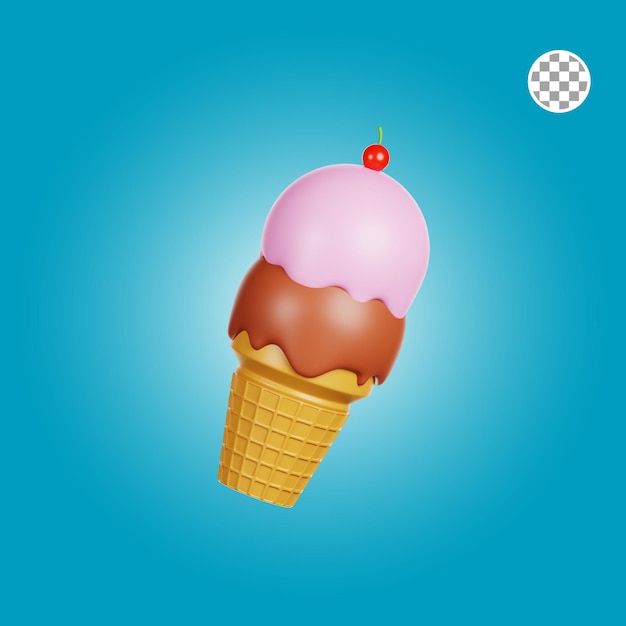 Lody W Kształcie Rożka 3d Ilustracja