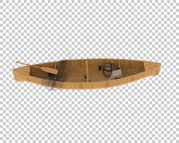 Łódź rybacka izolowana na przezroczystym tle ilustracja renderingu 3D
