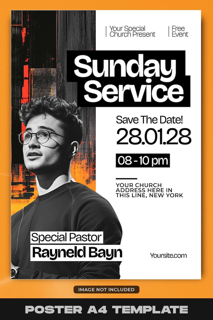 PSD lof en aanbidding kerk evenement poster sjabloon
