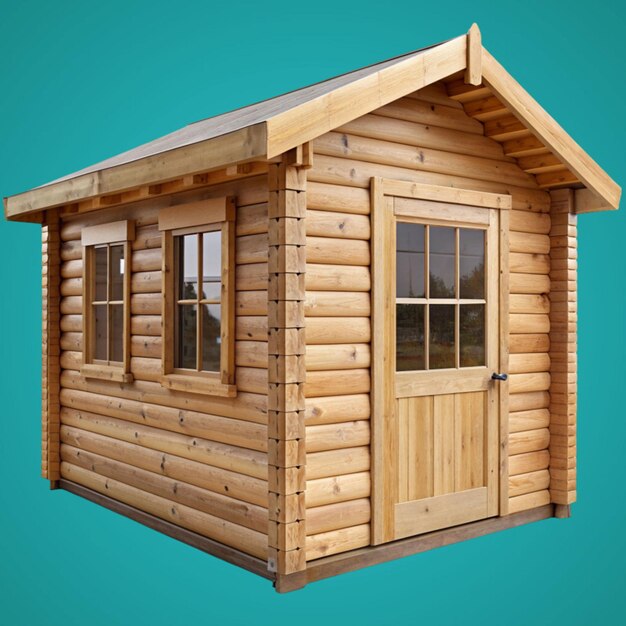 PSD log cabin house isolated on transparent background