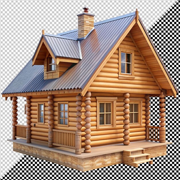 Log cabin house transparent background