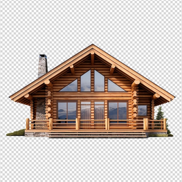 PSD log cabin isolated on transparent background png