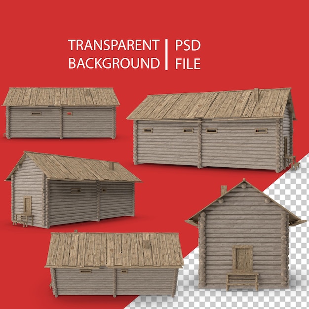 PSD log house png