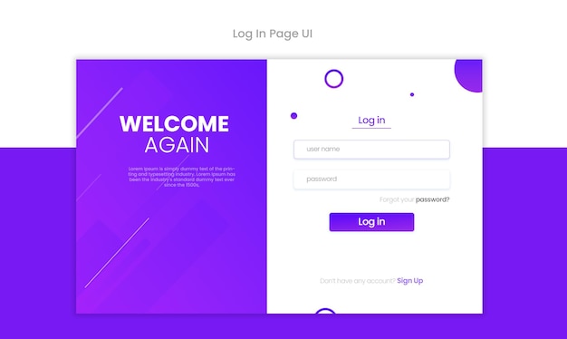 Log In Page UI Design template