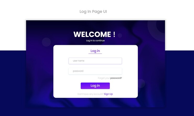 PSD log in page ui design template