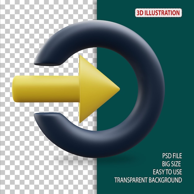 log in uiux 3d icon illustration with transparent background