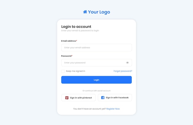 PSD login creatief ontwerp