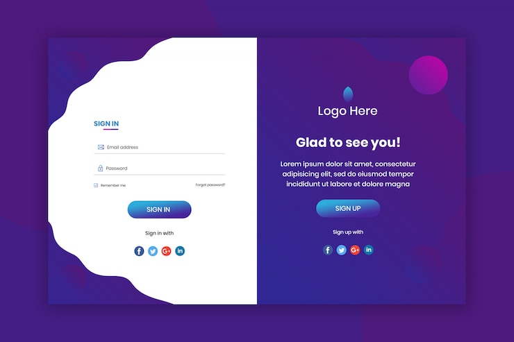 PSD login form design