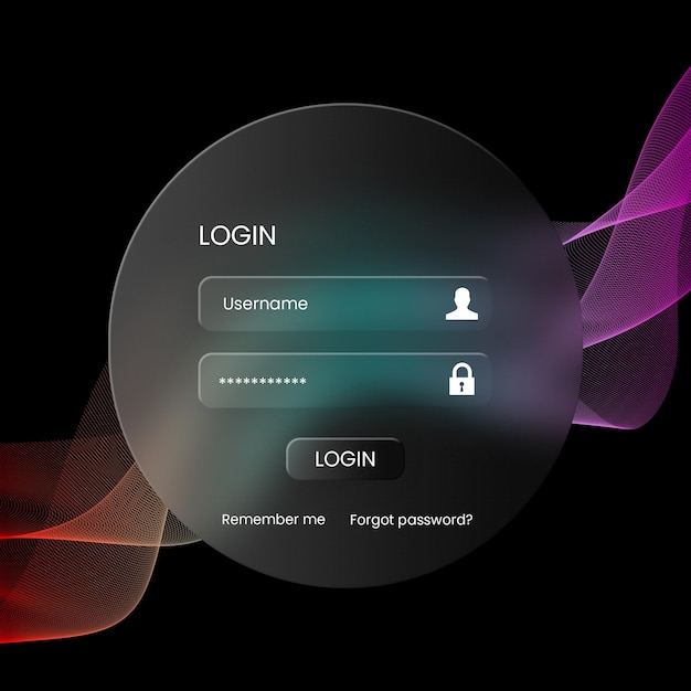 Login pagina ui glassmorphism ontwerp