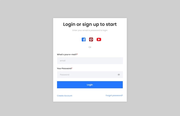 PSD login template