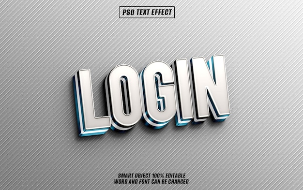 login text effect font editable typography 3d text