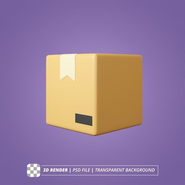 PSD logistic box 3d는 격리된 이미지를 렌더링합니다.