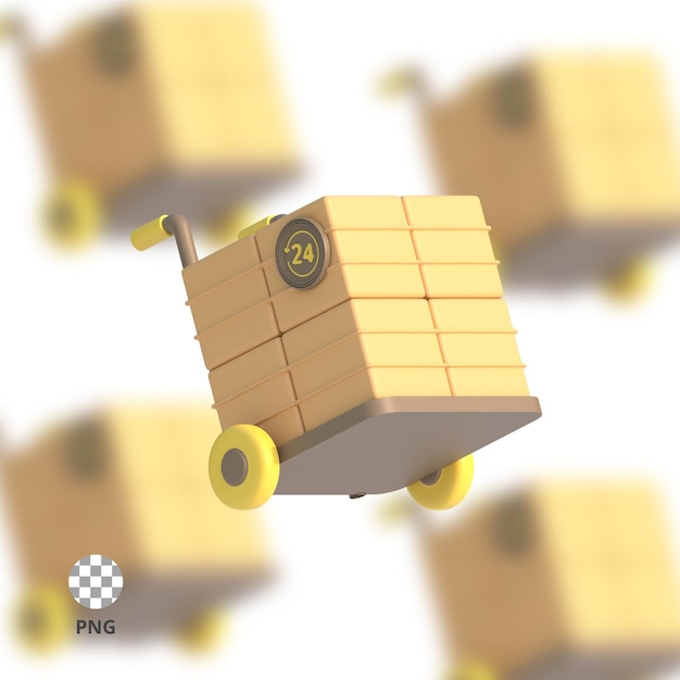 PSD logistic trolley 3d icon