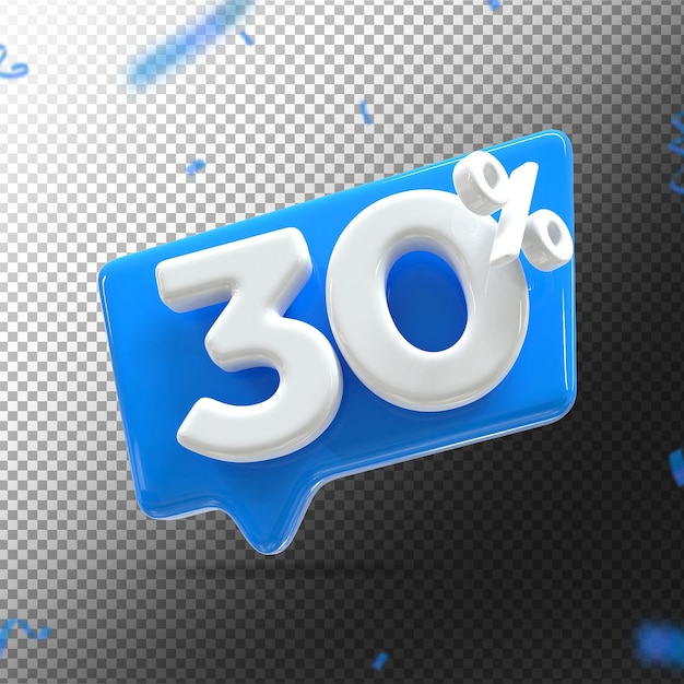 logo 3d 30 korting voor promotie