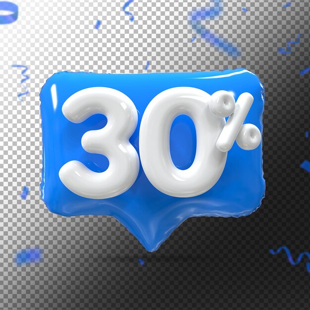 Logo 3d 30 di sconto per la promozione