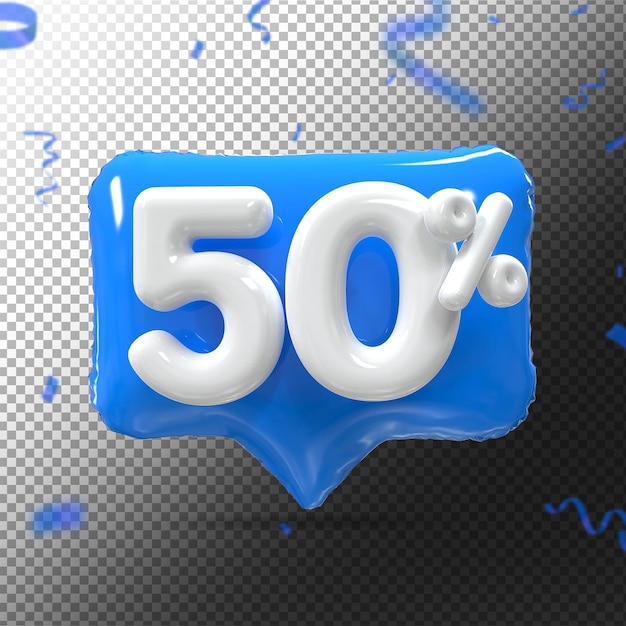 Logo 3d 50 di sconto per la promozione